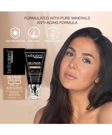 Bellapierre BB Cream SPF 20 - 48g Tan | Concealer, Foundation, Moisturizer | Non-Toxic, Paraben-Free | Pump Top Applicator - Buy Online on GoSupps.com