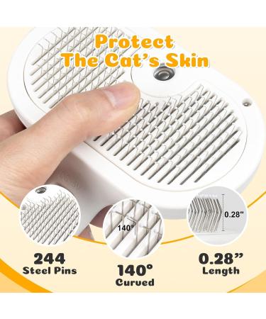 4-in-1 Animal Hair Cleaning Brush - Self-Cleaning Cat Brush & Pet Knot Remover with Essence | Pink Pet Care Comb for Easy Fur Removal - Buy Online on GoSupps.com