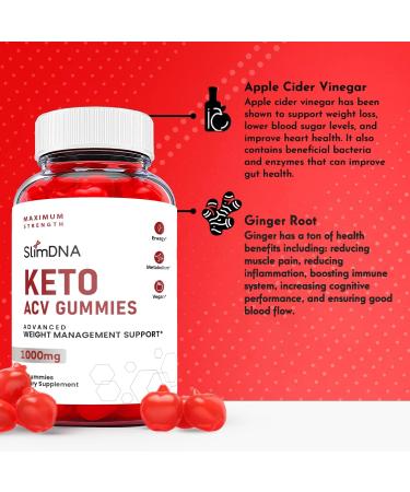 Slim DNA Keto ACV Gummies - Vegan Formula with Apple Cider Vinegar and Vitamin B12 - 60 Count - Buy Online on GoSupps.com