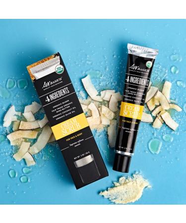 S.W. Basics Organic Cream Scrub Exfoliator for Face & Body Hydrating Sugar Shea Butter & Oils 2 oz Cruelty-Free International Shipping - Buy Online on GoSupps.com