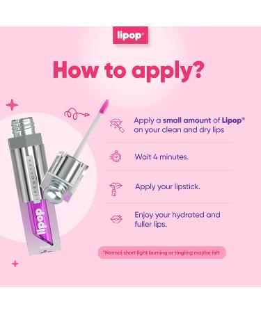 Lipop Lip Plumper Gloss - Hydrating & Volumizing with Vitamin E & Hyaluronic Acid - USA Made Plumping Lip Gloss for Full, Smooth Lips - 1 Unit - Buy Online on GoSupps.com