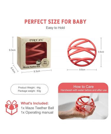 Baby Sensory Teether Ball - Grasping Activity Toy for 3-12M Boys and Girls | BPA-Free Silicone Chew Toy for Teething Relief - Buy Online on GoSupps.com