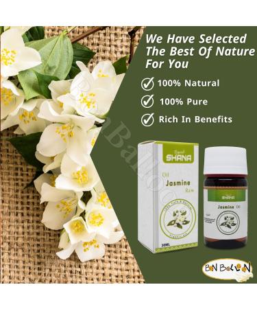 Shana Jasmine Oil - Raw Original Cold Pressed 30ml | Pure Natural No GMO Kosher Halal - Perfect for Men & Women - Buy Online on GoSupps.com