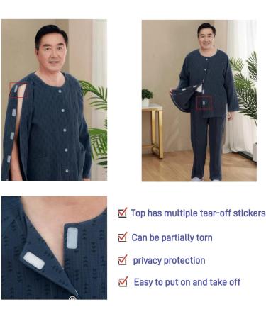 Clothing for Bedridden Patients | Tearable & Fracture Suits | Ideal for Elderly & Paralyzed | Dark Gray Medium - Buy Online on GoSupps.com