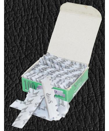 Sharp Hi-Chromium Stainless Straight Edge Barber Razor Blades - 100 Count | Professional Quality for Barbers - International Shipping Available - Buy Online on GoSupps.com