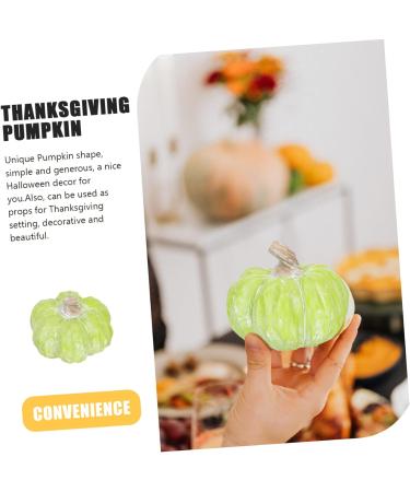 HOLIDYOYO 3pcs Pumpkin Decoration Autumn Rustic Pumpkin Desk Topper Figurines for Outdoors Fake Pumpkin Thanksgiving Day Pumpkin Ornament Decorative Pumpkin Ceramics Window Gift Greenx3pcs 13X13CMx3pcs - Buy Online on GoSupps.com