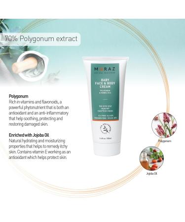 Moraz Baby Face and Body Cream - Soothing Baby Skin Care with Jojoba Oil | 3.4 oz - Prevent Dry Skin & Irritation - Buy Online on GoSupps.com