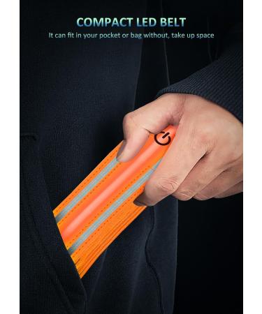 YLZZRS Reflective LED Belt Stripe - High Visibility Safety Lights for Night Walkers Runners & Dogs | Men Women & Children (Orange) - Buy Online on GoSupps.com
