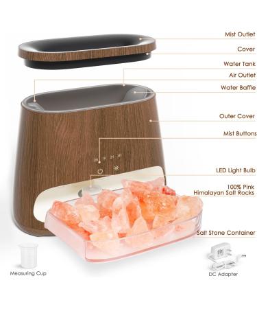 Buy Salking 2-in-1 Aroma Diffuser & Salt Range in Pakistan - Flame Effect Essential Oil Diffuser Cool Fog Humidifier with 3 Brightness Settings 150ml Dark Wood Design - Buy Online on GoSupps.com