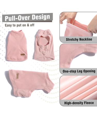 Caracaleap Soft & Warm Dog Sweater - Cozy Winter & Spring Clothes for Small Dogs & Cats - Fuzzy T-Shirt Style in Pink - Buy Online on GoSupps.com