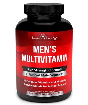 Mens Multivitamin Daily Multivitamin for Men with Vitamin A C D E K B Complex Calcium Magnesium Selenium Zinc Plus Heart Brain Immune and Men's Multivitamins 90 Vegetarian Capsules