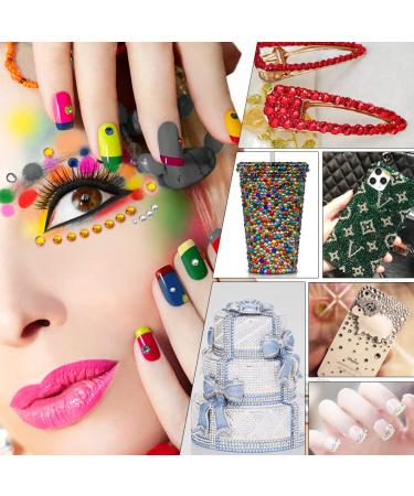 4968Pcs Nail Art Rhinestones Kit - Glass Crystals in 6 Sizes with Picking Pen and Tweezers - Mixed and White Rhinestone Set for Crafts and Jewel Designs - Buy Online on GoSupps.com