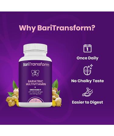 BariTransform Bariatric Multivitamin with Iron Capsule 90 Ct - Digestion Support - Once-A-Day Vitamins - Pack of 1 - Buy Online on GoSupps.com