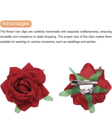 sourcing map Set of 12 Rose Flower Hair Clips 3 Inch Flower Hair Pins Flower Brooch for Women Hair Accessories - Buy Online on GoSupps.com
