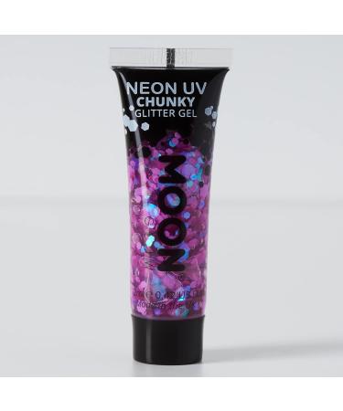 Neon UV Purple Glitter Gel - 12ml | Face & Body Chunky Glitter | Waterproof Formula - Buy Online on GoSupps.com