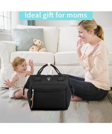 Mini Diaper Bag Backpack & Crossbody Tote with Insulated Pocket - Black - Buy Online on GoSupps.com