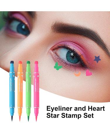 Eyeliner Pen - Precision Liquid Eyeliner Pad | Waterproof Liquid Eyeliner Pen for Long-Lasting Eye Makeup | 4pcs Double-Ended Colored Pad Eyeliner Set with Smooth Application - Buy Online on GoSupps.com