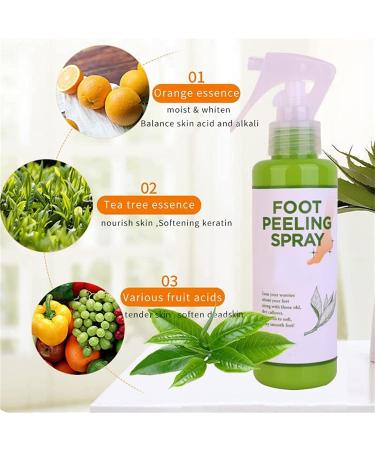 Foot Peeling Spray Orange Oil Foot Peeling Spray That Remove Dead Skin Tea Tree Foot Peeling Spray Remove Dead Skin within Seconds Exfoliator For Cracked Rough Heels Dry Toe Skin&Calluses (Green) - Buy Online on GoSupps.com