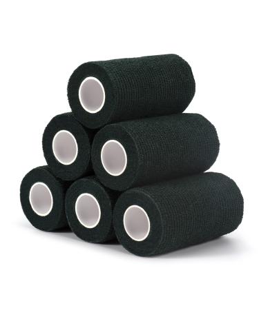 Legal bandage Association Self -adhesive 10cm x 4.5m 6 rolls Fixing bandage self -adhering cohesive bandage for first aid Dog veterinary wrap Sport Elastic bandage for wrist feet (dark green) 10cm dark green