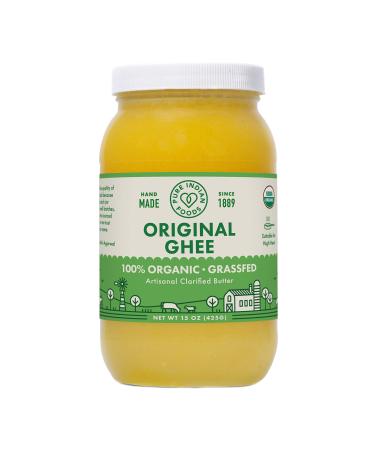 Pure Indian Foods 100% Organic Grass-Fed Original Ghee 15 oz (425 g)
