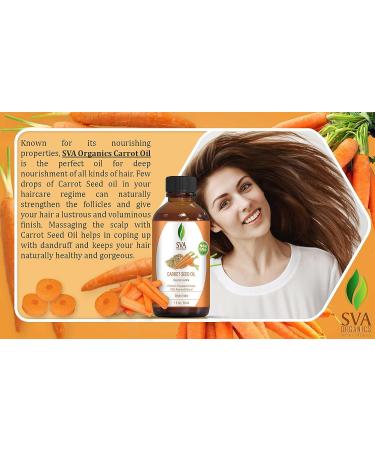 SVA ORGANICS Carrot Seed Carrier Oil - 1 Oz Pure Cold Pressed Therapeutic Grade Nourishing Oil for Face, Skin & Hair Care - Buy Online on GoSupps.com