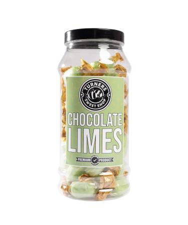 Chocolate Limes - 400g by Turners Sweet Shop Traditional Retro Gift Jar Classic Original Pick & Mix Sweets Quality Confectionary Fantastic Gifts for Him Her or Them