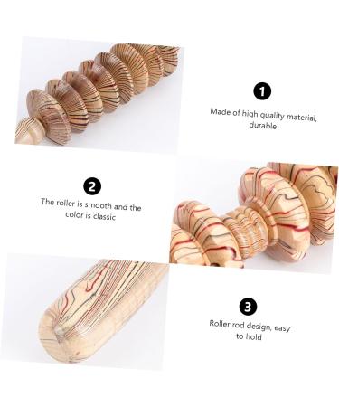 Lurrose Wooden Massage Roller - 2-Piece Wood Muscle Massager for Back & Body Fitness | International Shipping - Buy Online on GoSupps.com