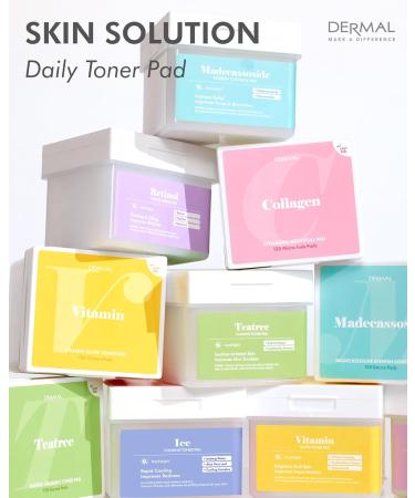 DERMAL Collagen Moistfull Pad - Korean Vegan Toner for Elasticity & Wrinkle Improvement | 120 Tencel Pads - Buy Online on GoSupps.com