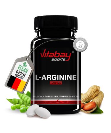 VITABAY L-Arginine capsules 1000 mg per capsule- 60 vegan L arginine capsules high dose- high-quality arginine HCL high doses Largenin l argnin- laboratory test L-argenin high dose 60 pieces (1 Pack)