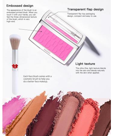 Matte Powder Blush Rosy Glow Face Blush Contour Highlight Makeup Palette High Impact Buildable Color Lightweight & Smooth Finish & Long Lasting Professional Pressed Power Blush for Cheek Mahogany 020#mahogany - Buy Online on GoSupps.com