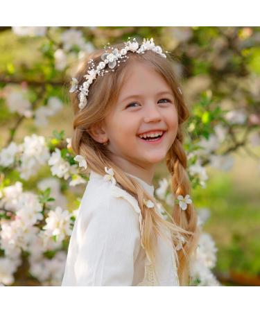WY LIGHTING LEVEL Flower Girl Headband Head Piece Flower Girl Headpiece Flower Girl Headband for Wedding Party Princess Flower Girls and Bridesmaid Crown Wedding Party Hair Accessory - Buy Online on GoSupps.com