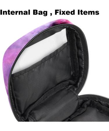 Purple Galaxy Menstruation Pad Bag with Zipper | Women's Tampon & Napkin Organizer | Stylish Collective Bag for Girls - Buy Online on GoSupps.com