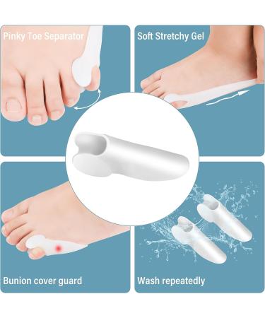 Pinky Toe Separator Gel Bunionette Protector - 6 PCS Tailors Bunion Little Toe Cushions for Pain Relief and Corn Callus Blisters - Buy Online on GoSupps.com