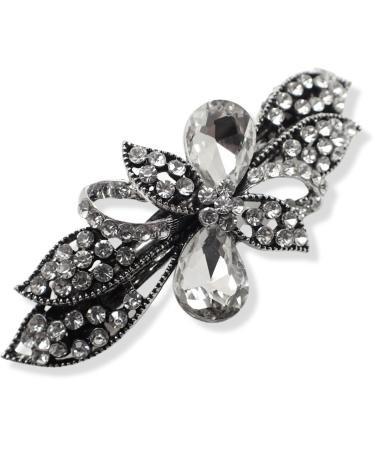 Topkids Accessories in ancient vintage style with rhinestones butterfly flower bridal jewelry wedding pearl closure 7 cm