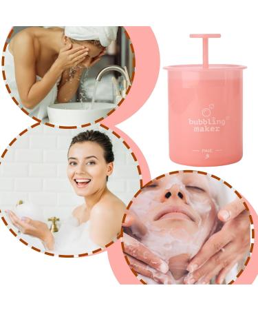 VENCENTE Face Wash Foamer | Portable Manual Face Cleanser Foaming Bottle | Ergonomic Facial Cleansing Tool Skincare Cleanser Foam Maker for Travel Household Pink - Buy Online on GoSupps.com