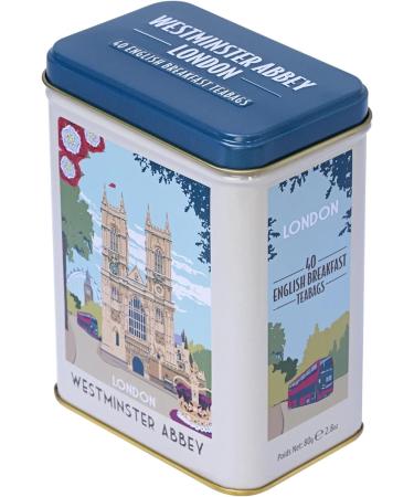 New English Teas Westminster Abbey London Souvenir Tea Caddy with 40 English Breakfast Teabags - Buy Online on GoSupps.com