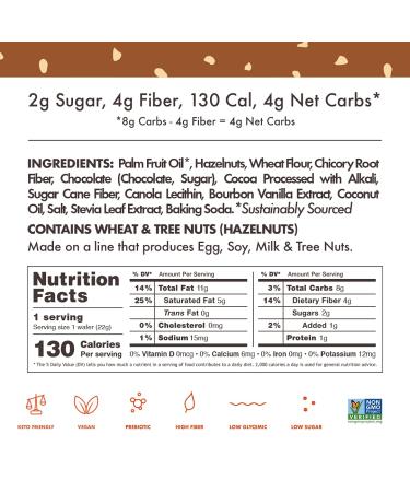 Rip Van Chocolate Hazelnut Wafer Cookies - Keto, Non-GMO, Vegan Snack - Low Carb, Low Sugar, Low Calorie - 16 Count - Buy Online on GoSupps.com