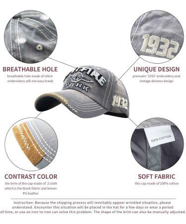 Trabig Retro Baseball Cap - Unisex Adjustable Cotton Hat for Men & Women | Summer Running Cap Gray (54-60cm) - Buy Online on GoSupps.com