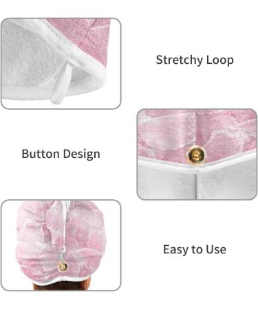 Buy Pink Butterfly Dry Hair Cap Set | Quick Drying Towel & Button Headband - Super Absorbent & Comfortable | International Shipping Available - Buy Online on GoSupps.com