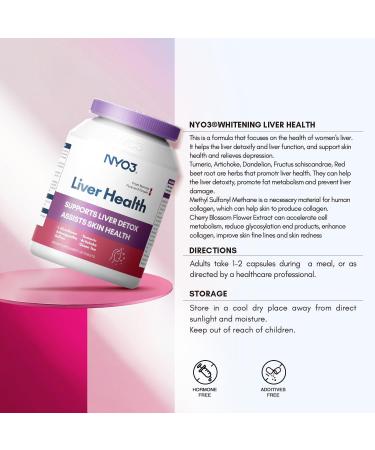 NYO3 Liver Health with Turmeric MSM Artichoke & Dandelion Support Liver Detoxify & Assist Skin Health Designed Exclusively for Women 60 Tablets - Buy Online on GoSupps.com