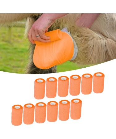 12Pcs Natural Latex Elastic Self Adhesive Bandage Wrap for Cows Dogs Horses - 10cm (Orange) - Buy Online on GoSupps.com