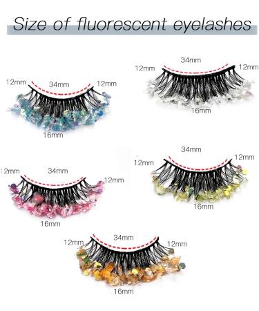 FAIRYGATE False Lashes Dramatic Glitter Eyelashes Mermaid Makeup DIY Lashes Decorative Eye Lash Extension Lash Sequins with Lash Glue and Pink Tweezers B4809 FGJSTB4809 - Buy Online on GoSupps.com