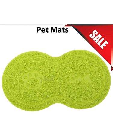 OPUL GREEN '8' Style PVC Pet Placemat Waterproof Dog Cat Food Mat Non Slip Dog Puppy Pet Cat Dish Bowl Food Water Mat Wipe Clean - Buy Online on GoSupps.com