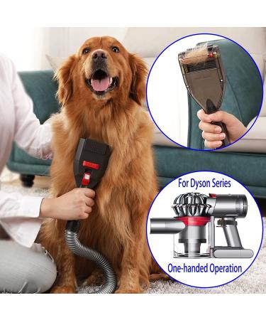 Pet Brush Vacuum Groomer Attachment for Dyson V6-V15 | Shedding Tool for Dogs & Cats | Hair Remover Comb with Extension Hose & Adapter - Buy Online on GoSupps.com