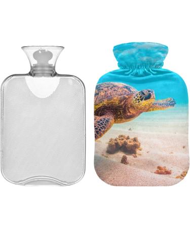 Soft Velvet Heat Bottle with Hawaiian Sea Turtle - 1L Warming Bag for Pain Relief Hot & Cold Compress Body Bed Warmer - Buy Online on GoSupps.com