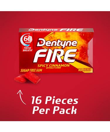 Dentyne Fire Spicy Cinnamon Sugar Free Gum - Pack of 9 (144 Pieces) - Buy Online on GoSupps.com