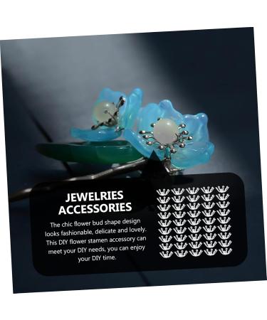 FOMIYES 100 Pcs Hairpin Accessories Applique Bride Flowers 1X1cmx2pcs Silverx2pcs - Buy Online on GoSupps.com