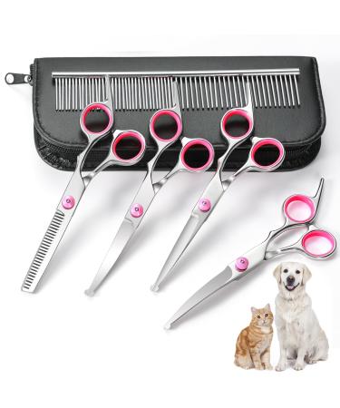 Goldoar's dog cup fur scissors 6 curved dogs Set Set professional stainless steel effective scissors for dogs and cats-with 7.5-inch scissors thinning scissors curved scissors grooming comb - Buy Online on GoSupps.com