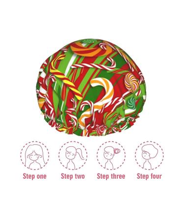 Merry Christmas Printed Shower Cap - Waterproof Bath Cap for Women - Fits All Head Sizes and Hair Textures - Buy Online on GoSupps.com