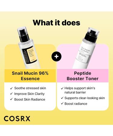 COSRX Snail Mucin 96% Peptide Booster Set - Amazon Exclusive - Korean Skin Care Gift Sets Skin Care Sets for Women Advanced Snail Mucin Serum Face Serum Snail 96% Peptide Set - Buy Online on GoSupps.com
